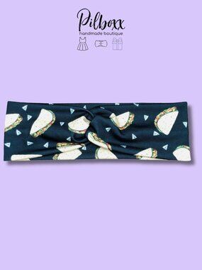 Taco Print Twisted Stretch Headband